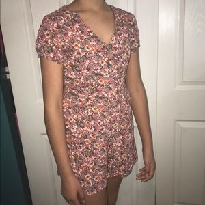 Floral pink Romper